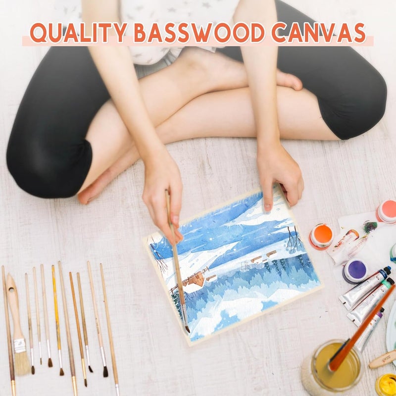 HANSILK Unfinished Wood Canvas Panels for Painting, 8×10" Basswood Canvas- 1/2" Deep Cradle Board with Easel for Acrylic and Oil Painting, Pouring Art, Crafting - Image 5